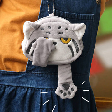 Cute Pallas's cat Zippered Coin Purse, Animal Money Bag